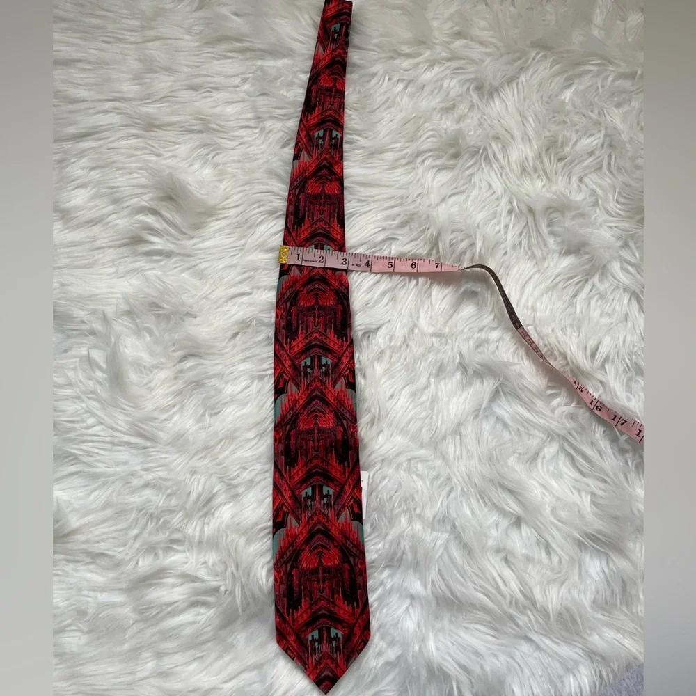 Italo Ferretti | Red and Blue 100% Seta-Silk Tie and Pocket Square - Italy
